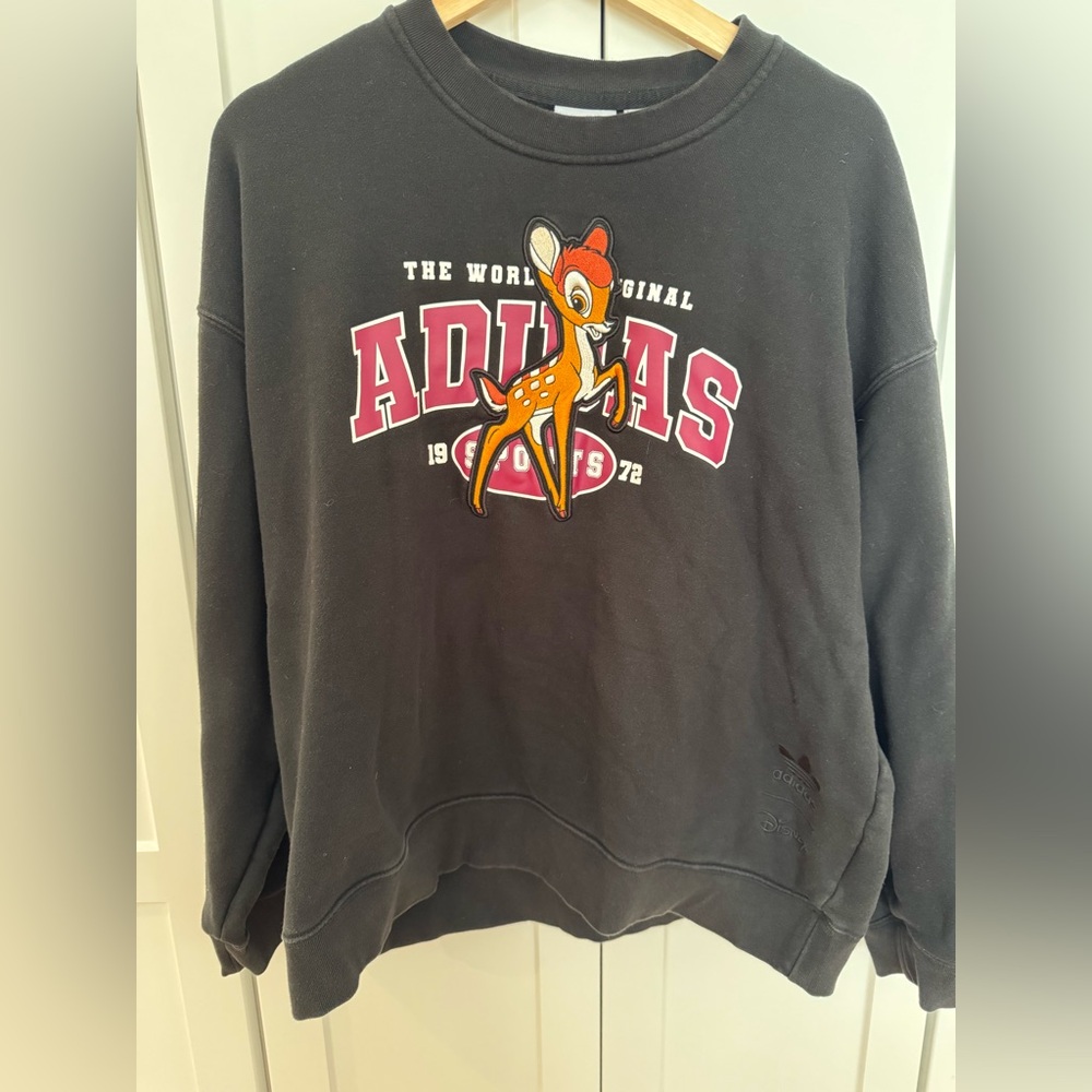 Adidas Black Sweatshirt with Bambi Graphic Design